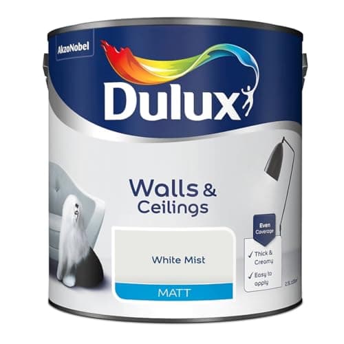 Image of White Mist Walls & Ceilings Matt Emulsion Paint 2.5L – Smooth Creamy Finish, Quick Dry, Low VOC, Easy Application for Interior Walls & Ceilings