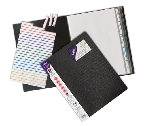 Image of Snopake A4 Indexed Display Book 40 Pockets – Black [Pack of 1] Ref: 12340s