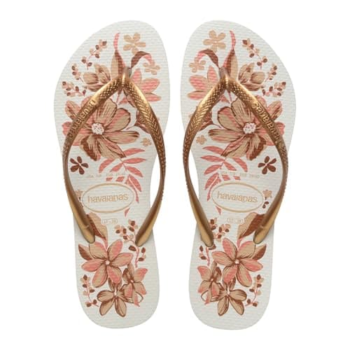 Image of Havaianas Slim Organic Women FlipFlop White/Golden 4.5/5 UK