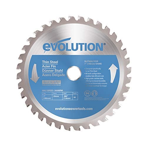 Image of Evolution Power Tools 180BLADETS Thin Steel Cutting Blade, 7-Inch x 68-Tooth, Blue