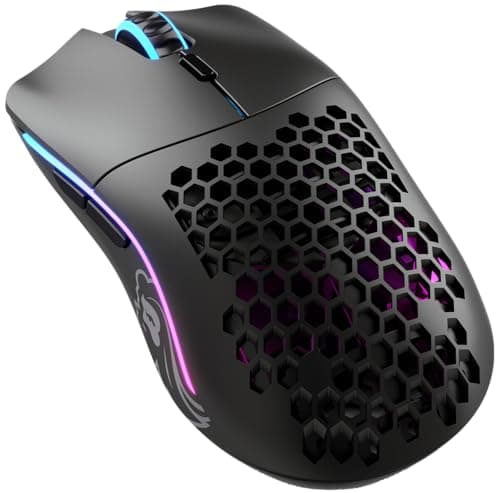 Image of Glorious Gaming Model O- (Small) Wireless Gaming Mouse - 65g Superlight Honeycomb Design, RGB, Ambidextrous, Lag Free 2.4GHz Wireless, Up To 71 Hours Battery - Matte Black