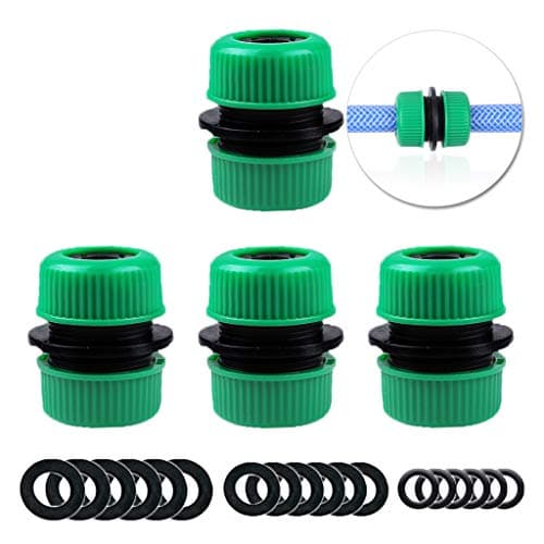 Image of YAAVAAW 4 Pack 1/2 inch(12.5mm) Hose Repair Connector Extender for Join 1/2 inch Garden Hose Pipe Quick Repair Connection