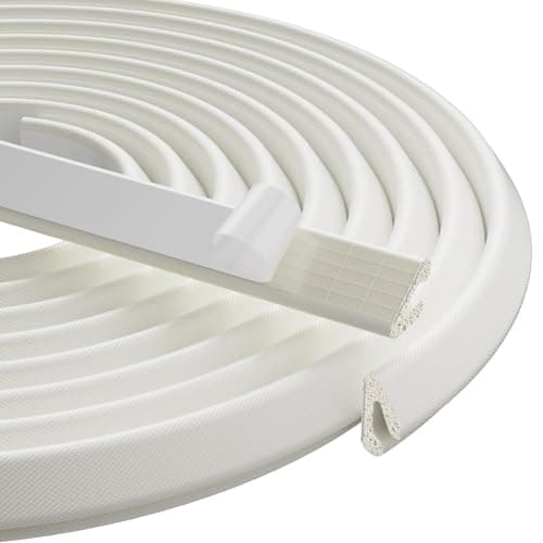 Image of 6M White V-Shape Foam Weather Seal Strip Draught Excluder for Door Frame and Small Gaps,Anti-Collision Self Adhesive Soundproof Windproof Dustproof Stripping,Draft Excluder Insulation Tape