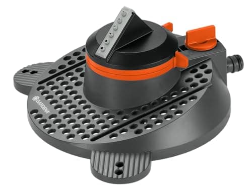 Image of GARDENA Comfort Part and Full Circle Sprinkler Tango: circular sprinkler 2 in 1: Partial and popular rice sprinkler, water quantity and Adjustable range, for areas up to max. 310 m² (2065-20)