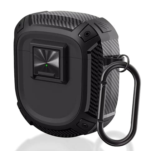 Image of QC Ultra Case with Lock Shockproof Protective Cover Compatible with Bose QuietComfort Ultra Earbuds(2023) / Bose QuietComfort Earbuds II(2022) Case Cover with Safety Lock and Carabiner (Black)