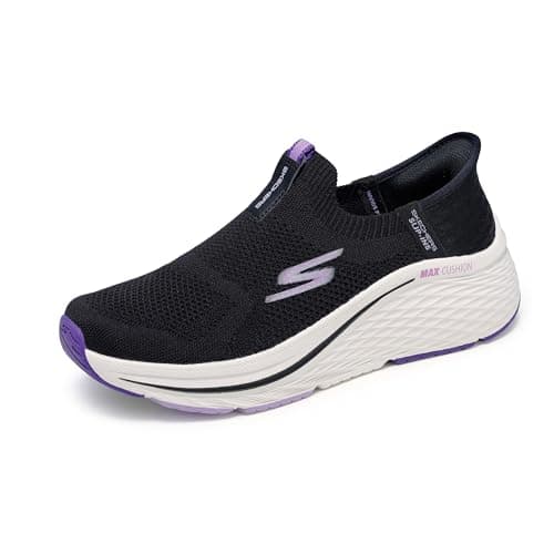 Image of Skechers Women's Max Cushioning Elite 2.0 Eternal Hands Free Slip-ins Sneaker, Black/Purple, 10