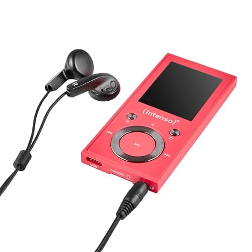 Image of Intenso Video Scooter BT MP3 Player with Bluetooth 5.0, 1.8 Inch Colour Display, 64 GB MicroSD, USB-C, up to 18 Hours Battery, Includes Headphones, Pink
