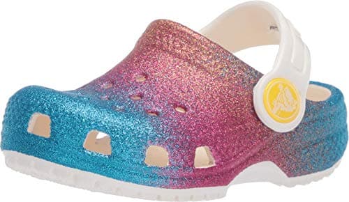 Image of Crocs Classic Ombre Glitter Clog K, Flip Flops Leisure and Sportwear for Children, Unisex Adults, Multicoloured Oyster Multi-Coloured, 6/7 UK