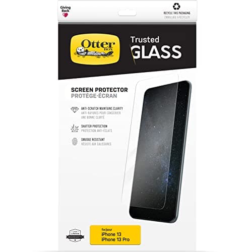 Image of OtterBox Trusted Glass Screen Protector for iPhone 13 / iPhone 13 Pro, Tempered Glass, Scratch Protection, Drop Defence for Shatter Protection, Non-Retail Packaging