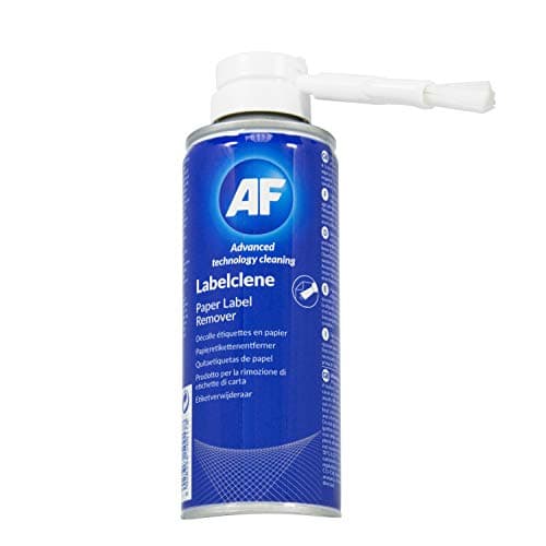 Image of AF Labelclene Label and Sticky Stuff Remover Spray with Brush - Dissolves and Removes Sticky Label & Tape Glue Adhesives, Scuff Marks & Wax
