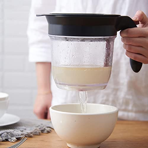 Image of Duqulle Gravy Fat Separator, Fat Separator with Bottom Release,Fat Separation Jug,Kitchen Cooking Fat Separator Food Strainer for Skimming Fat from Sauces and Soups