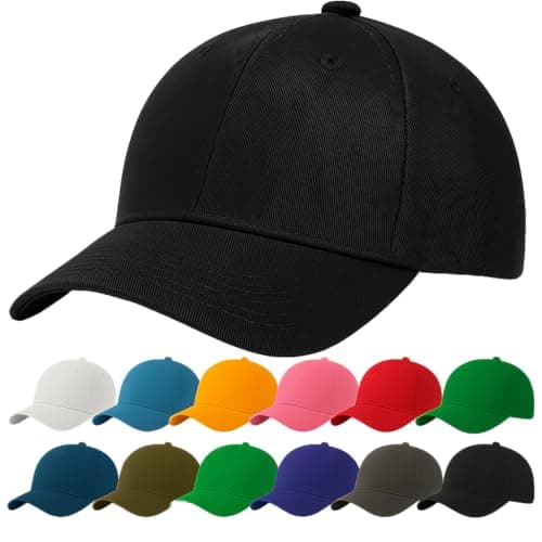 Image of 4sold Men 100% Baseball Cap Polo Style Classic Sports Casual Plain Sun Hat Hats Brass (Black)