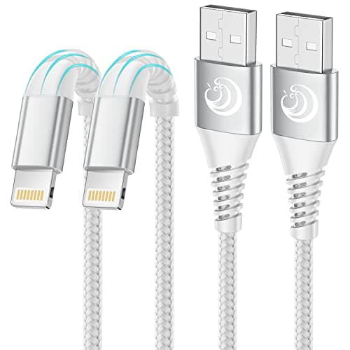 Image of iPhone Charger Cable [1M+2M 2Pack] MFi Certified Lightning Cable Fast Charging Phone Cable Lead Nylon iPhone Charger Fast Charge USB Cable for iPhone 14 13 12 11 Pro Max XS Pro XR X 8 7 6 Plus SE2020