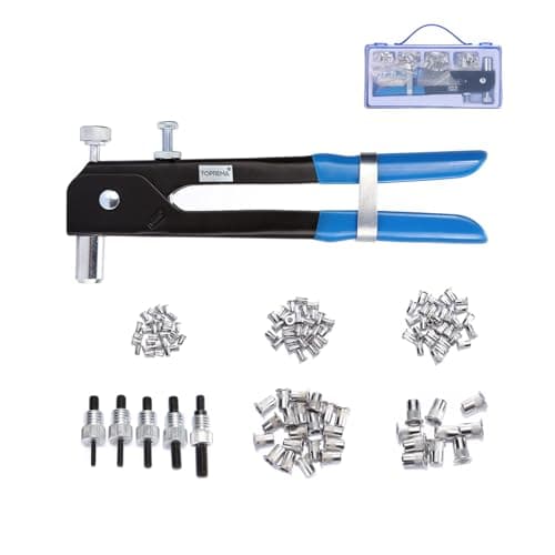 Image of Toprema 126pcs Rivet Nut Tool Kit Set Blind Rivet Nut Hand Riveter Gun Wrench Threaded Insert Rivnut Nutsert M3/M4/M5/M6/M8