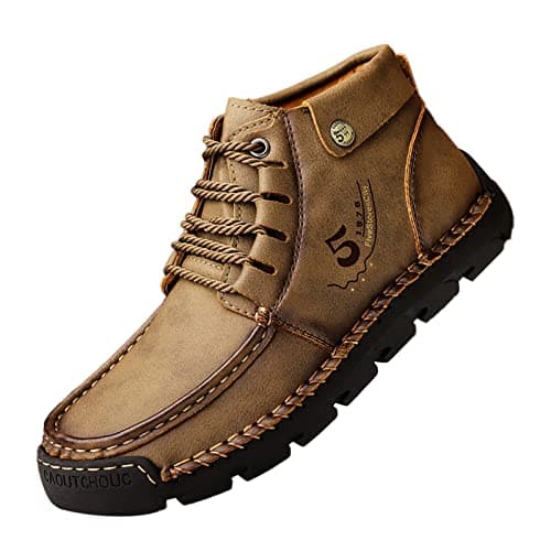 Image of Generisch Sneaker Mens British Large Casual Mens Leather Handmade Foreign Trade Lace Up Sports Shoes, khaki, 10.5 UK