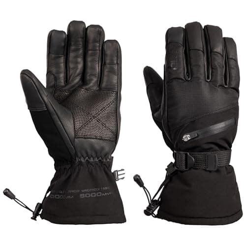Image of DLX Unisex Technical High Performance Gloves Edonia - Waterproof Gloves with Leather Palm & Finger Tips, Touchscreen Compatible, Full Finger Glove