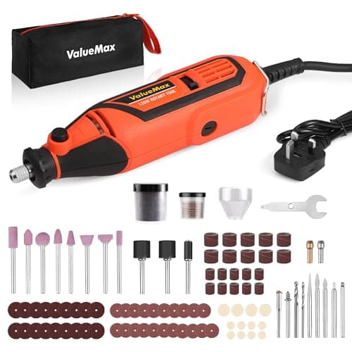 Image of ValueMax Rotary Tool Kit, 130 W Powerful Rotary Multi Tool with Variable Speed, Mini Grinder Set with 119 pcs Accessories for Craft Projects and DIY, Engraving, Cutting, Sanding, Polishing