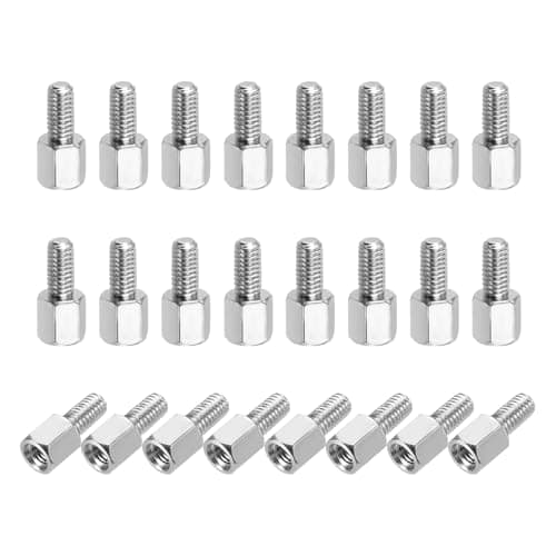 Image of sourcing map Hex Spacer Screws, M3x6mm+5mm Male to Female Thread Brass Nickel Plated Motherboard Standoffs Spacer Pillars for PCB Circuit Boards FPV Quadcopter Drone DIY, Pack of 24