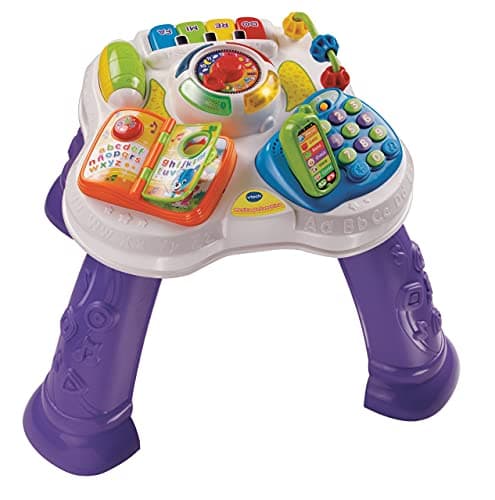Image of VTech Play & Learn Baby Activity Table, Baby Play Centre, Educational Baby Musical Toy with Shapes Sorting, Sound Toy with Music Styles for Babies & Toddlers From 6 Months+, Boys & Girls, Purple