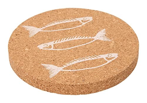 Image of Dexam Cork Drinks Coaster, Fish print, set of 4