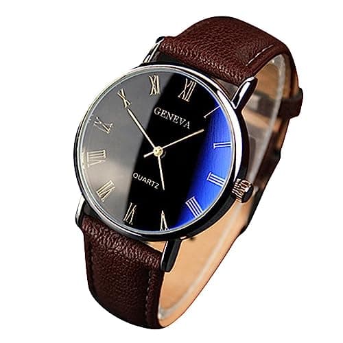 Image of GENEVAS Watch Men's Roman Fashion 110 Belt Men's Watch Gwm500 (A, One Size)