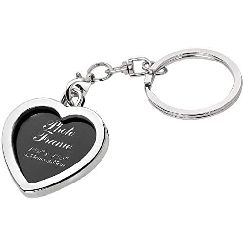 Image of TRIXES Silver Heart Photo Frame Key Chain, Photo Keyring, Split Ring Personalised Gift for Him or Her, Valentine's Day, Mother's Day, Christmas, Custom Gift