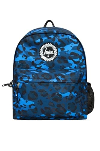 Image of hype Childrens/Kids Leopard Camo Backpack (One Size) (Blue/Black)