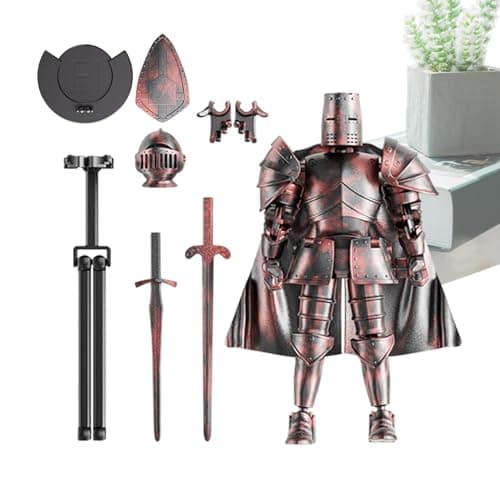 Image of Vesidoloy Medieval Action Figures - Multi-Jointed Medieval Knight Full Body Model, 360 Degree Rotating Head Collectible Figurine, for Adults Children Table Decor