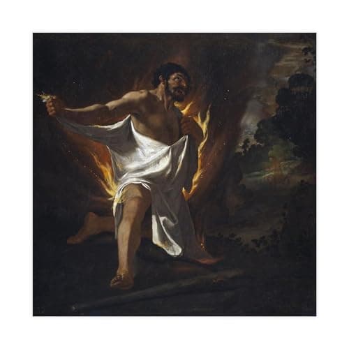 Image of WCYB The Death of Hercules Prints Posters Canvas Deco Paintings Wall Art For Office Unframe 12" L X 12" W