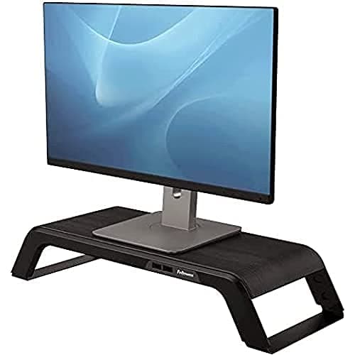 Image of Fellowes Hana Monitor Support 230V USB EU UK Metal Base Black