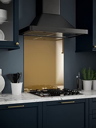 Image of Brass Glass Kitchen Splashback 600mm x 750mm