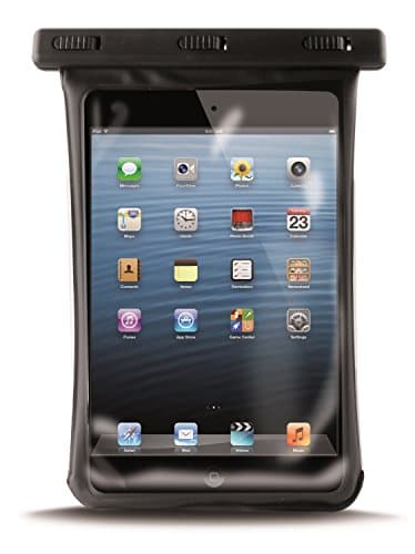 Image of TouchAbility Universal Waterproof Case For Small Tablets up to 8" including iPad Mini 2/3 / 4/5 / 6 etc. IPX8 Pouch With Side Window (Black, X Large)