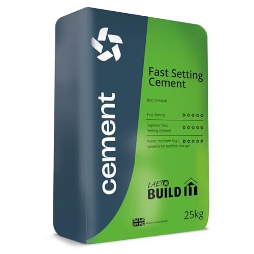 Image of Laeto Build It Fast Set Cement Ready Mixed Just Add Water, Quick Drying Cement Suitable For Concrete Steps, Drives & Paths, Render Repair, Setting Manholes & Fence Posts - 1 x 25kg Bag