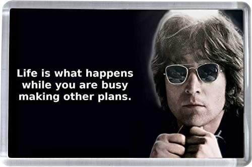 Image of Super Universe John Lennon Life Quote Fridge Magnet 5 x 7.5 cm