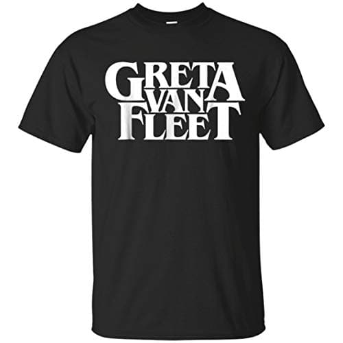 Image of Greta Van Fleet Logo Mens Short Sleeve T-Shirt Hip Hop Tops Casual Tees Black