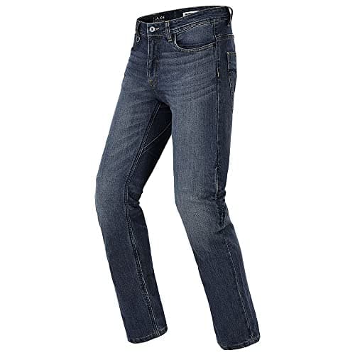 Image of SPIDI, J Tracker Tech, Colour Blue Dark Used, Size 40, Men's Motorcycle Pants with Protections, Slim Fit, Practical and Stretch Motorcycle Jeans