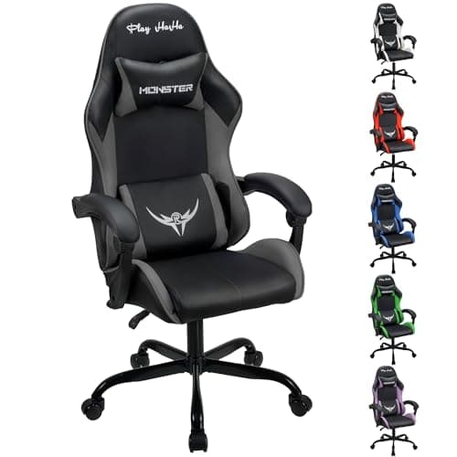 Image of play haha Ergonomic Gaming Chair for Adults,High-Back Racing Style,150kg Capacity,High Density Foam,Faux leather,for gaming home or office use Desk chair