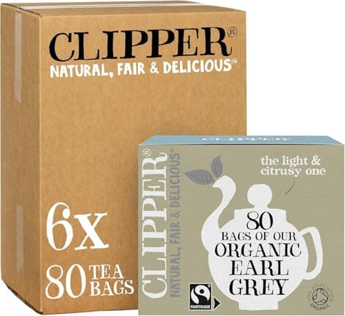 Image of Clipper Organic Earl Grey Tea Bags | Natural, Unbleached, Plant-Based Biodegradable & Non GM Black Tea | Eco Conscious & Fair Trade Tea Bags | (480 Teabags)