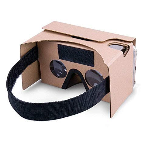 Image of Google Cardboard, 3D VR Headsets DIY Virtual Reality box Glasses with Clear Optical Lens and Comfortable Head Strap for All 4-6 Inch Smartphones (VR2.0 Yellow, 1Pack)