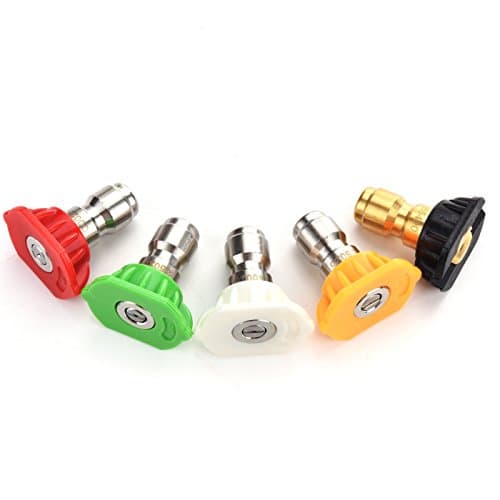 Image of Tool Daily Pressure Washer Spray Nozzle Tips Multiple Degrees, 1/4 inch 5-Pack (2.5 GPM)