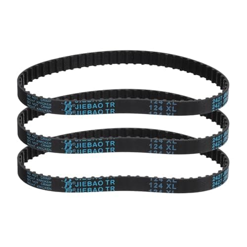 Image of sourcing map 3 Pcs 124XL 037 Timing Belt 62 Teeth Rubber Geared Cogged Belt, 0.37" Width, 0.20" Pitch Synchronous Timing Belt