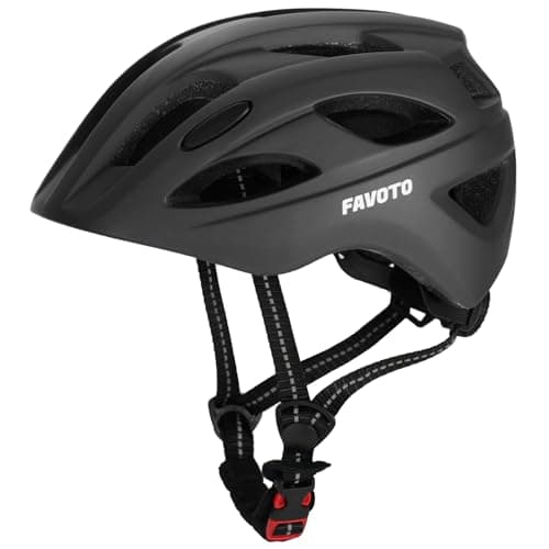 Image of Favoto Toddler Kids Bike Helmet - Children Cycling Helmet Breathable Black Adjustable Helmet for Boys and Girls Size S(18.9"-21.3")