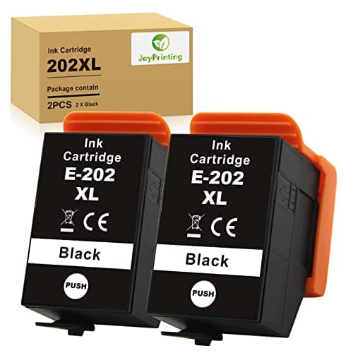 Image of JoyPrinting 2 Pack 202XL Ink Cartridges for Epson 202 202XL Ink Black Compatible with Epson Expression Premium XP-6000 XP-6005 XP-6100 XP-6105 Printer