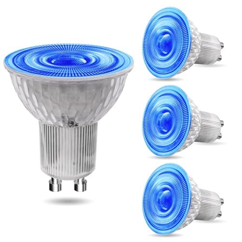 Image of BrightArk GU10 Blue LED Spotlight Bulbs,5W Coloured Spot Light,120 Degree Beam Angle, 50W MR16 Halogen Replacement for Landscape, Display, Festive Lighting,4 Pack