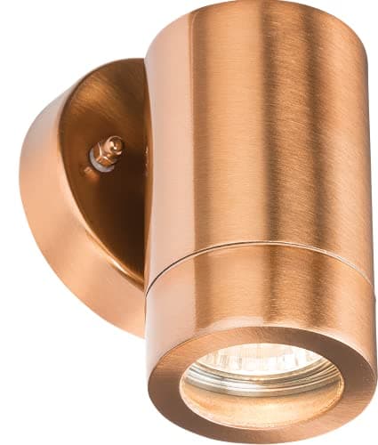 Image of Knightsbridge Outdoor GU10 Fixed Wall Light in Copper