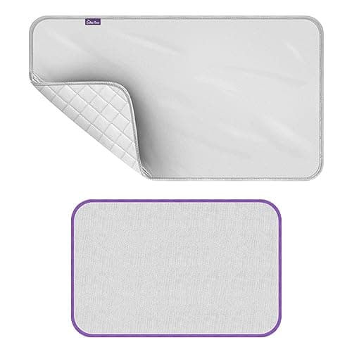 Image of The Quilted Bear Travel Iron Mat & Mesh Ironing Cloth - Portable Ironing Board Travel Table Mat for Mini Steam Iron with Mesh Cloth Included (48cm x 85cm)