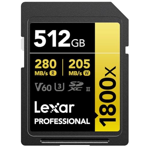 Image of Lexar Professional 512GB 1800x SDXC 270MB/s UHS-II Gold SD Memory Card