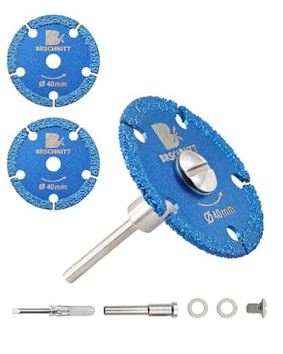 Image of BRSCHNITT Diamond Cutting Disc Set 40MM*3 - with 6MM Shank*3 & Screwdriver*1,Metal Cutting Discs for Cuts metal,thin iron sheets, Nuts,Bolts, Screws etc(3 Pcs)
