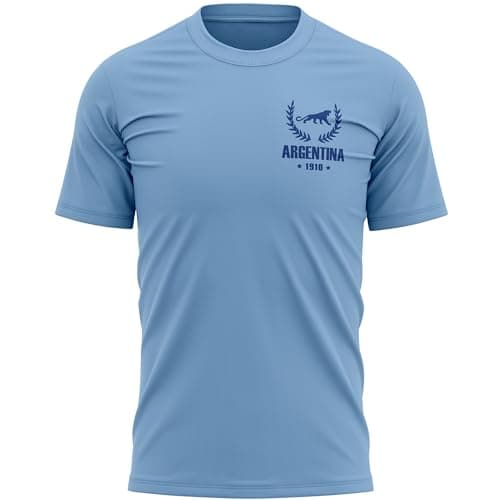 Image of Argentina 1910 Mens T Shirt Retro Argentinian Rugby Supporters Tee Top, L, Sky Blue
