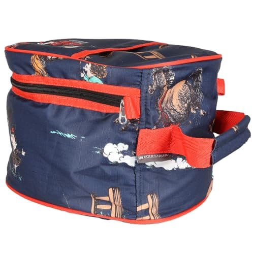 Image of HY EQUESTRIAN Thelwell Collection Practice Makes Perfect Hat Bag, Navy/Red, One Size
